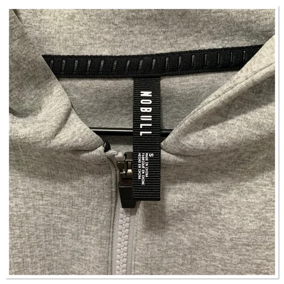 NWT NOBULL Zip Up Hooded Athletic Jacket Heathered Gray Size Small - Picture 6 of 9